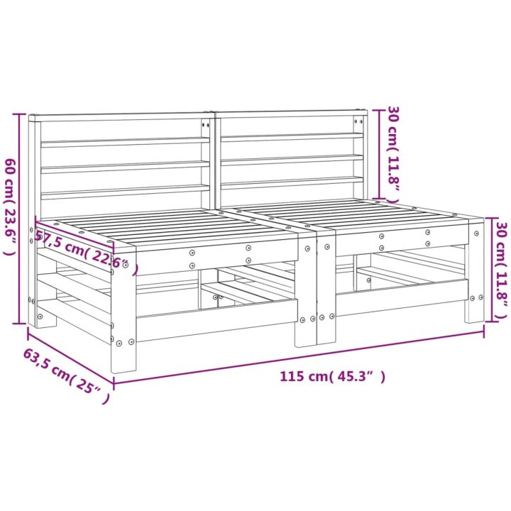 Mittensoffor 2 st impregnerad furu vidaXL – bild 8