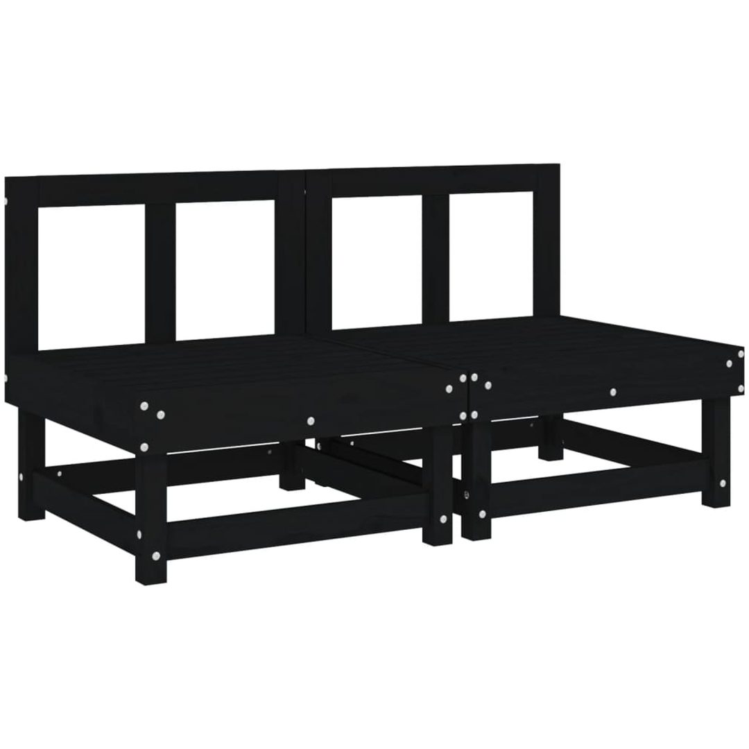 Mittensoffor 2 st svart massiv furu vidaXL – bild 2