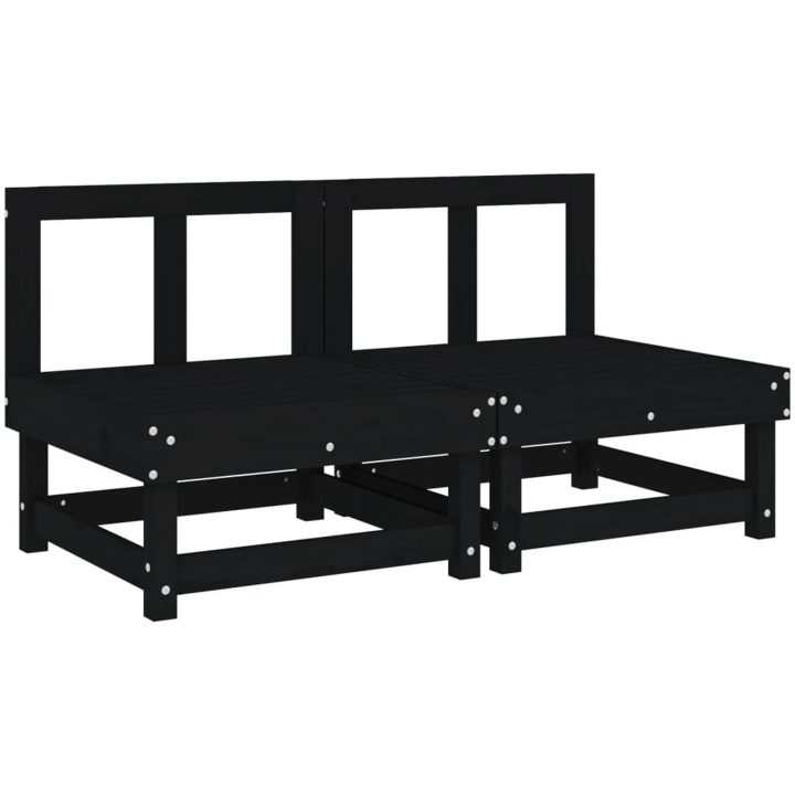 Mittensoffor 2 st svart massiv furu vidaXL – bild 2