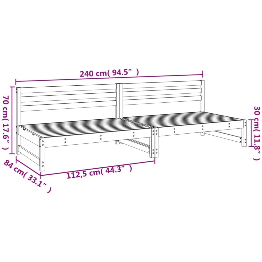 Mittensoffor 2 st vit 120x80 cm massiv furu vidaXL – bild 8