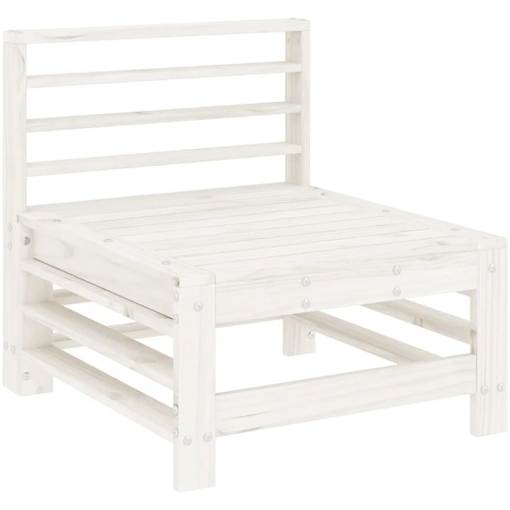 Mittensoffor 2 st vit massiv furu vidaXL – bild 3