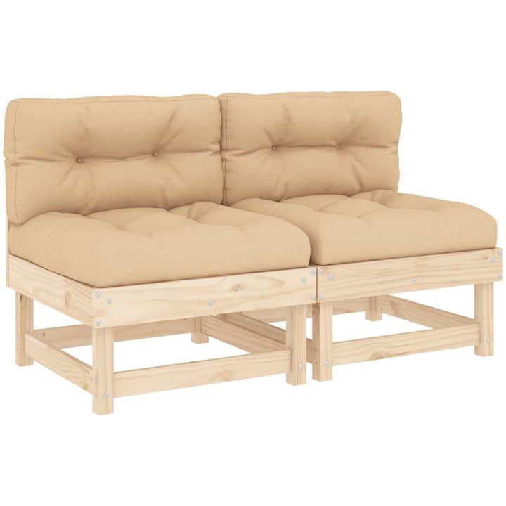 Mittensoffor med dynor 2 st massiv furu vidaXL – bild 2