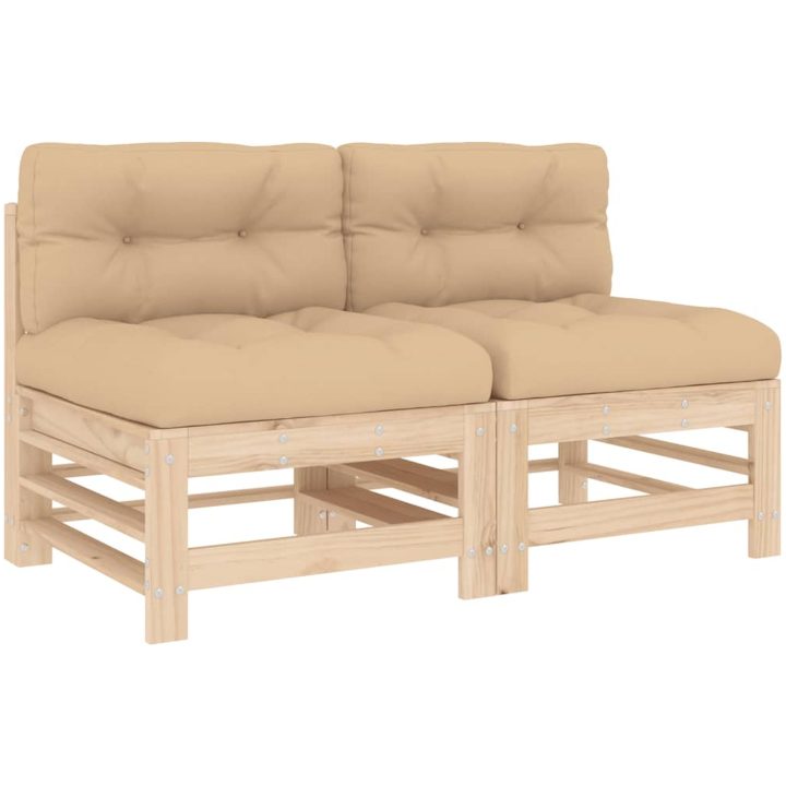 Mittensoffor med dynor 2 st massiv furu vidaXL – bild 2