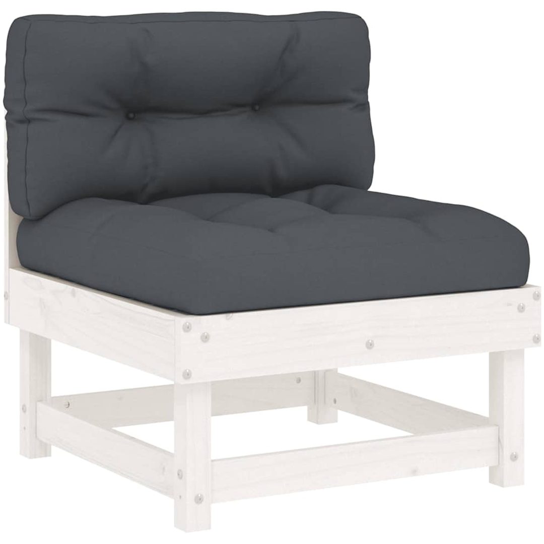 Mittensoffor med dynor 2 st vit massiv furu vidaXL – bild 4