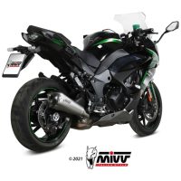 MIVV Delta Race Silencer Steel Brushed Stainless Steel/Carbon - Kawasaki Ninja 1000 sx