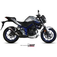 MIVV GP Black Stainless Steel Muffler Stainless Steel End Cap Yamaha MT-04