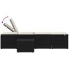 Modulära solstolar 2 st med bord svart konstrotting vidaXL – miniatyr 9