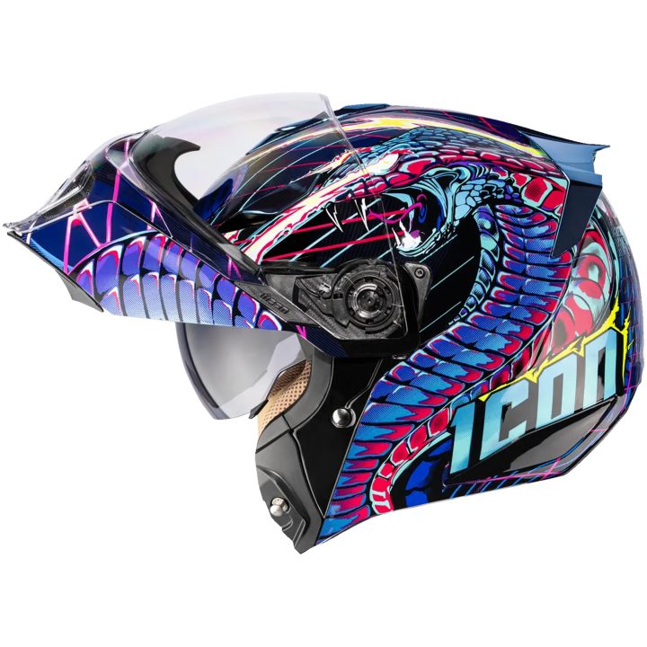 Modulärhjälm Threshold Synthwave Lazer Cobra Lila ICON XS – bild 2