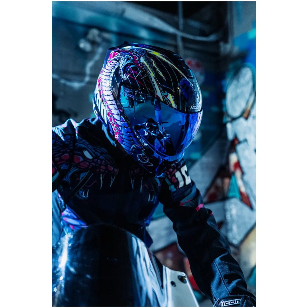Modulärhjälm Threshold Synthwave Lazer Cobra Lila ICON XS – bild 4