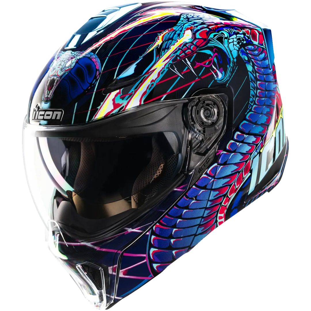 Modulärhjälm Threshold Synthwave Lazer Cobra Lila ICON XS