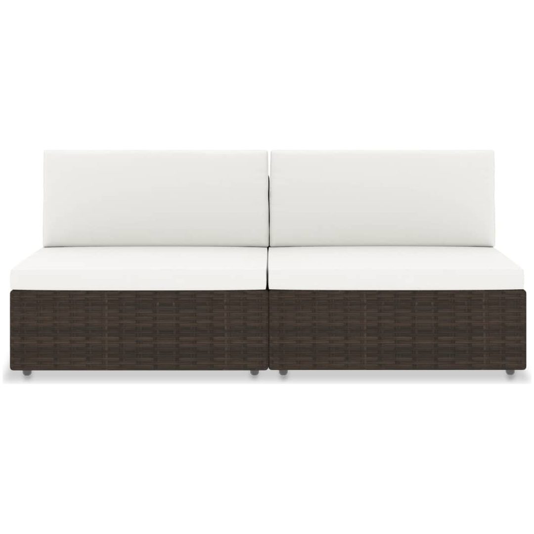 Modulsoffa 2-sits konstrotting brun vidaXL – bild 2
