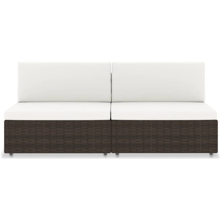 Modulsoffa 2-sits konstrotting brun vidaXL – bild 2