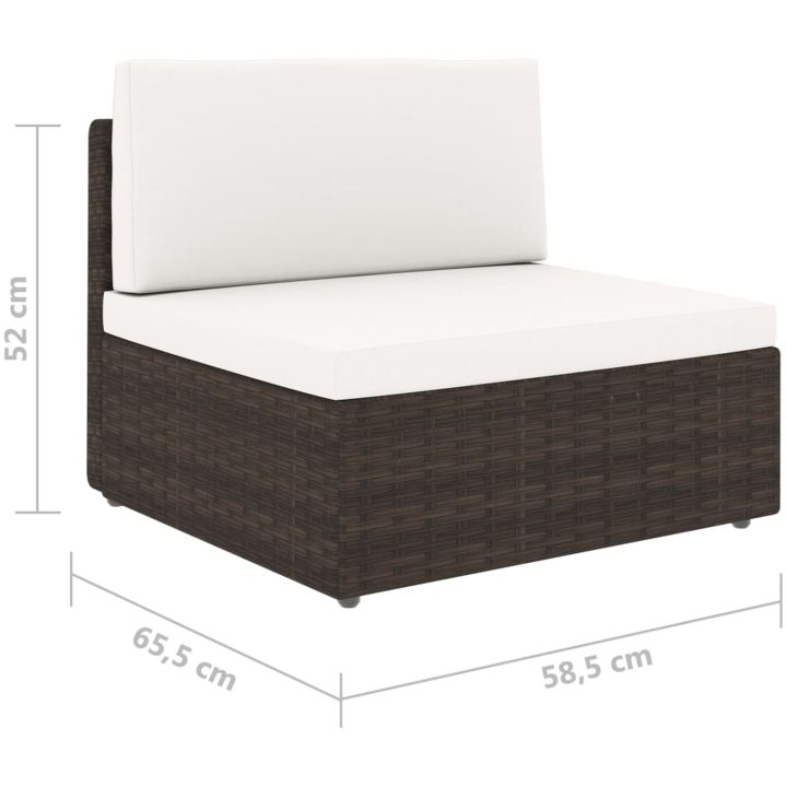 Modulsoffa 2-sits konstrotting brun vidaXL – bild 8