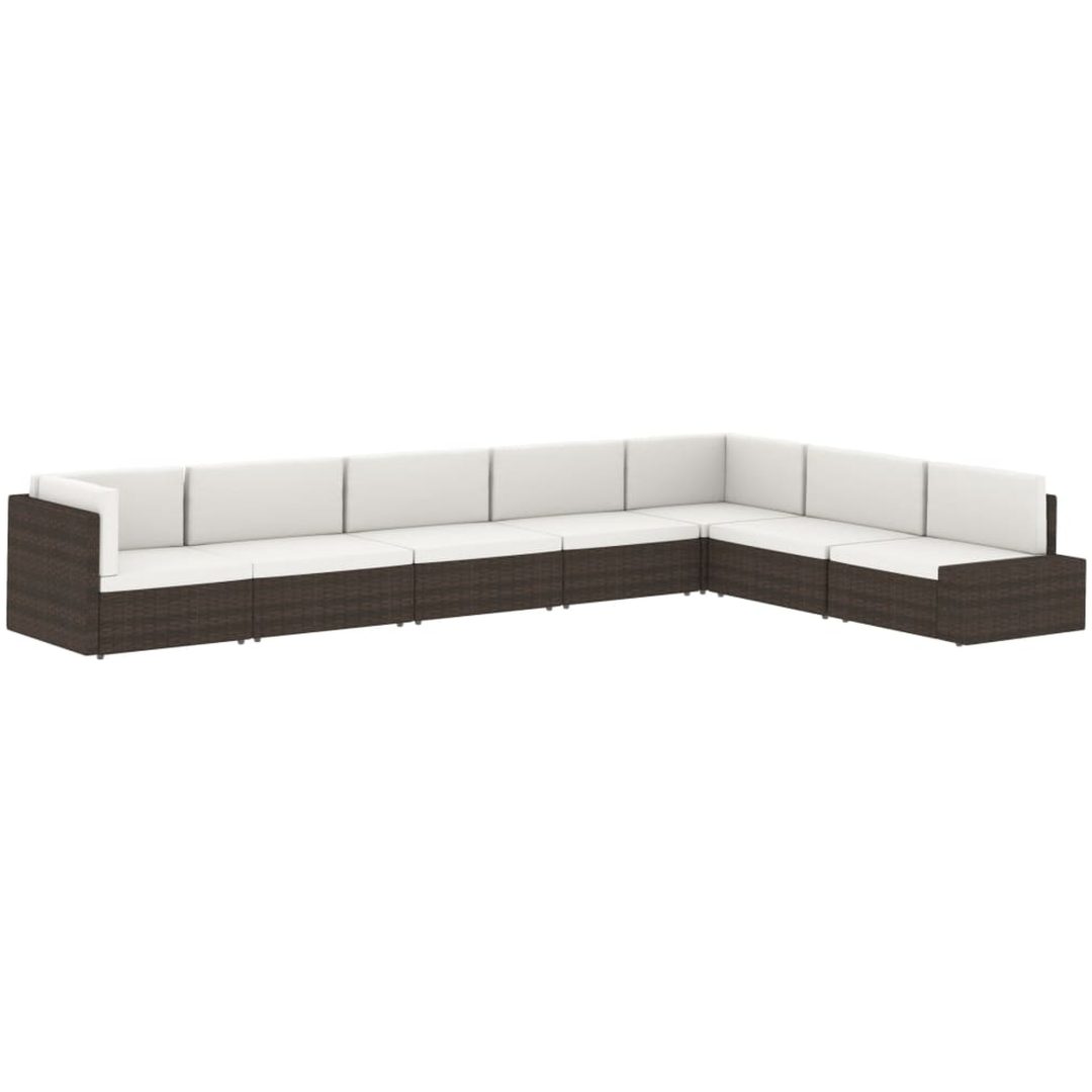Modulsoffa 2-sits konstrotting brun vidaXL – bild 10