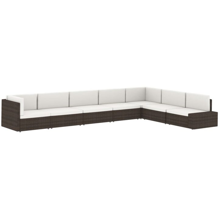 Modulsoffa 2-sits konstrotting brun vidaXL – bild 10
