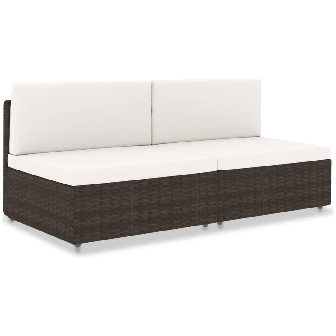 Modulsoffa 2-sits konstrotting brun vidaXL