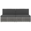Modulsoffa 2-sits konstrotting grå vidaXL – miniatyr 2