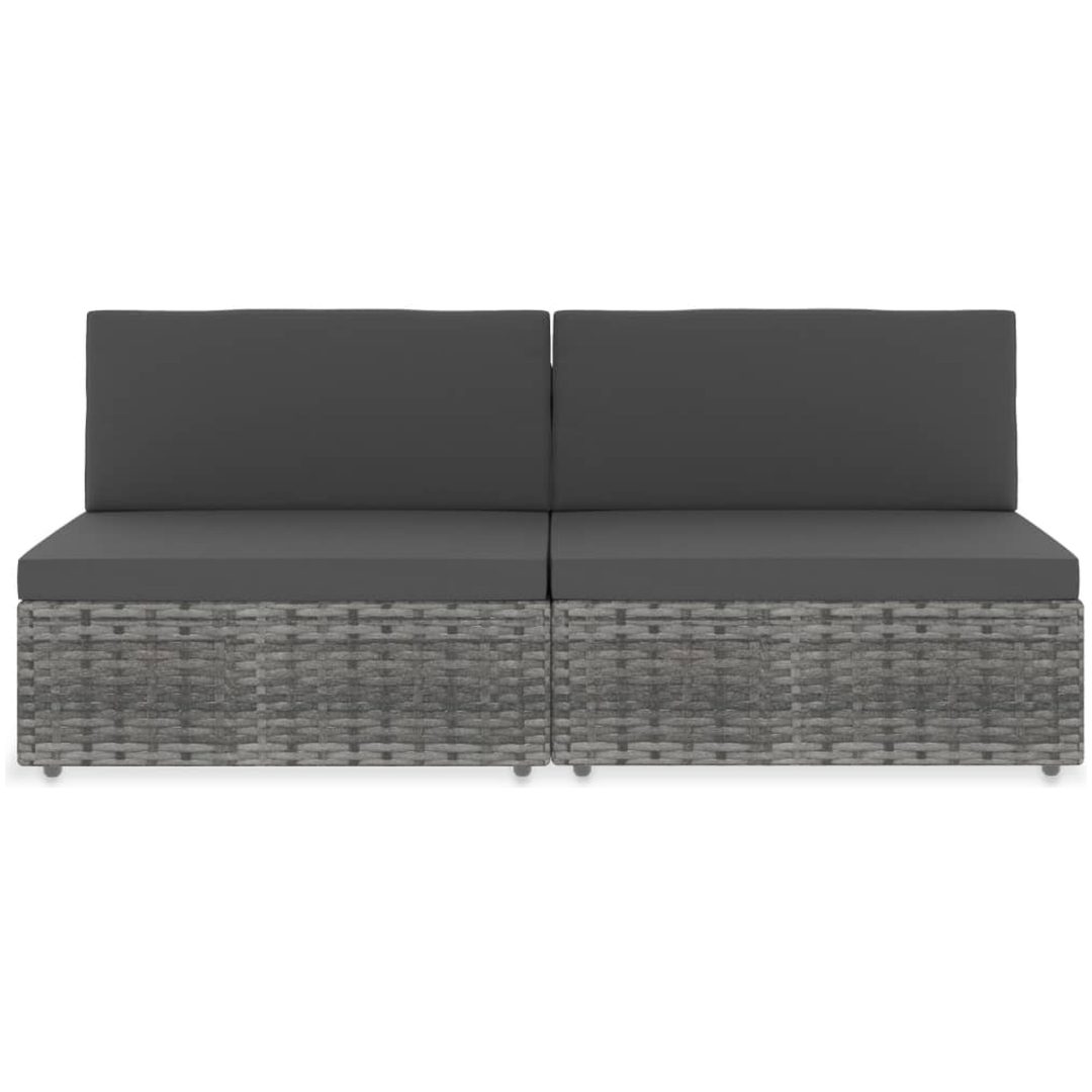 Modulsoffa 2-sits konstrotting grå vidaXL – bild 2