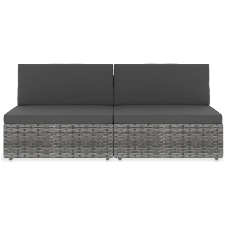 Modulsoffa 2-sits konstrotting grå vidaXL – bild 2