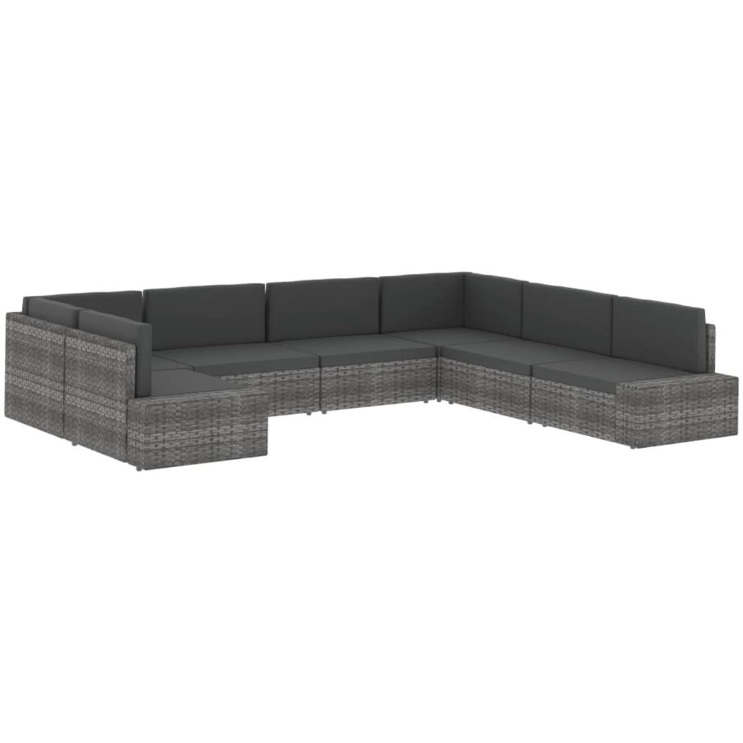 Modulsoffa 2-sits konstrotting grå vidaXL – bild 11