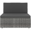 Modulsoffa 2-sits konstrotting grå vidaXL – miniatyr 4