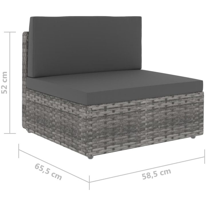 Modulsoffa 2-sits konstrotting grå vidaXL – bild 8