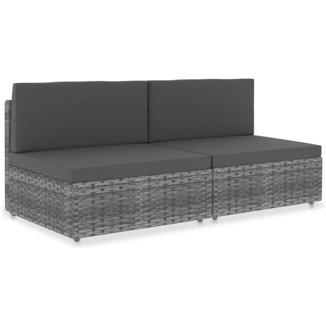 Modulsoffa 2-sits konstrotting grå vidaXL