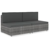 Modulsoffa 2-sits konstrotting grå vidaXL