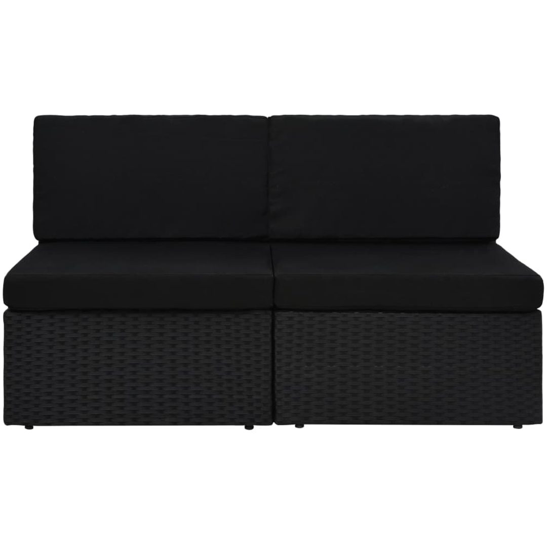 Modulsoffa 2-sits konstrotting svart vidaXL – bild 2
