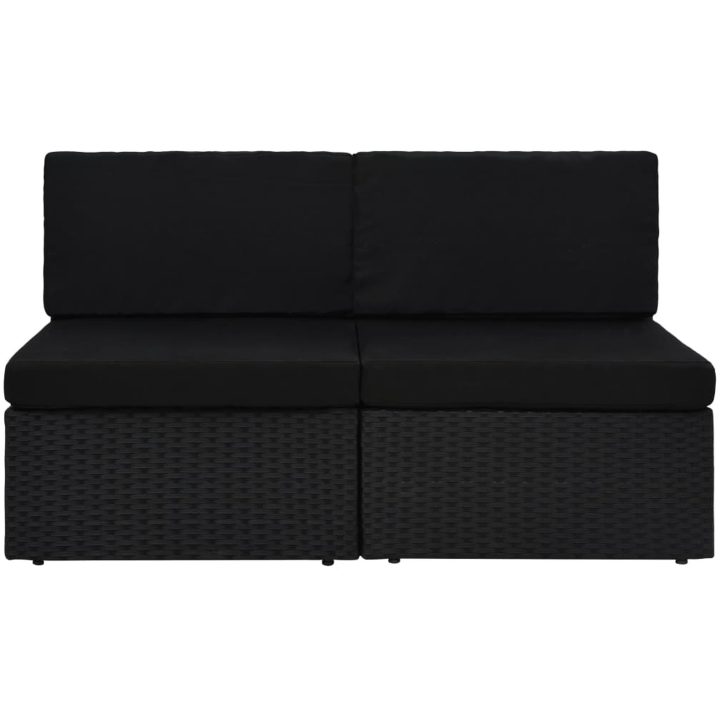 Modulsoffa 2-sits konstrotting svart vidaXL – bild 2