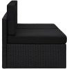 Modulsoffa 2-sits konstrotting svart vidaXL – miniatyr 3