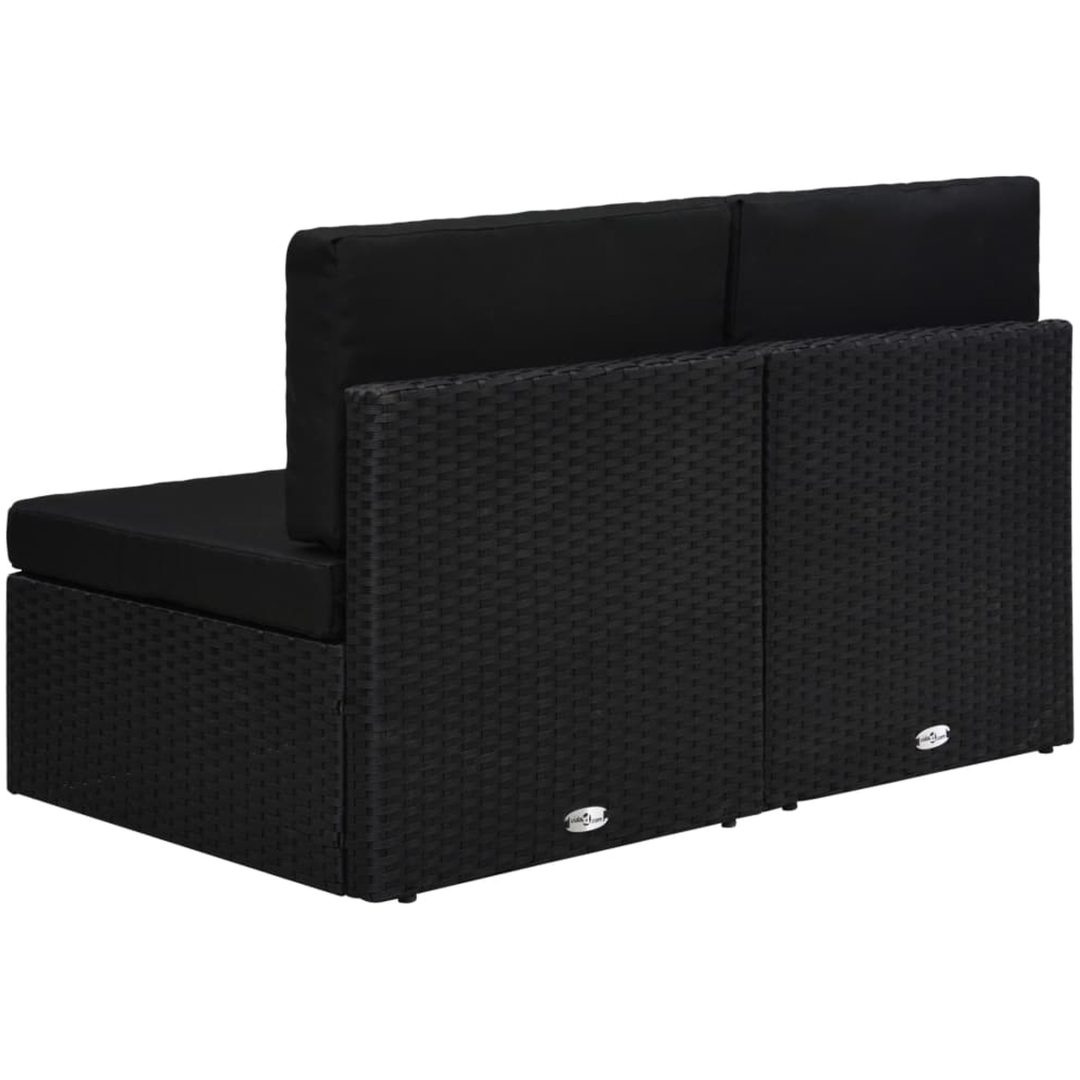 Modulsoffa 2-sits konstrotting svart vidaXL – bild 4