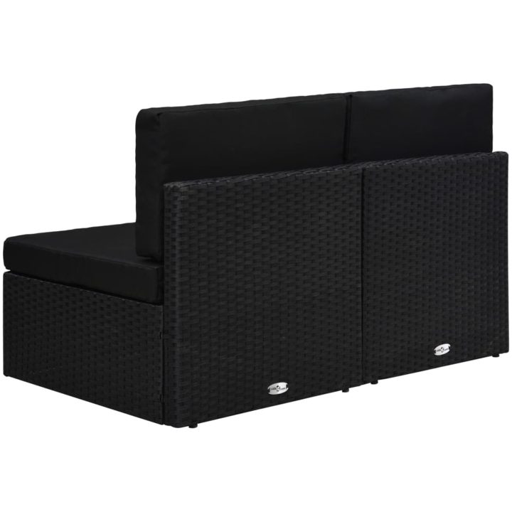 Modulsoffa 2-sits konstrotting svart vidaXL – bild 4