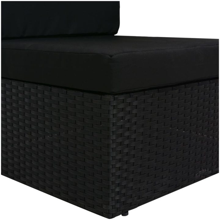 Modulsoffa 2-sits konstrotting svart vidaXL – bild 5
