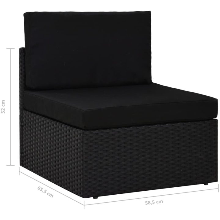 Modulsoffa 2-sits konstrotting svart vidaXL – bild 7