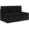 Modulsoffa 2-sits konstrotting svart vidaXL – miniatyr 1