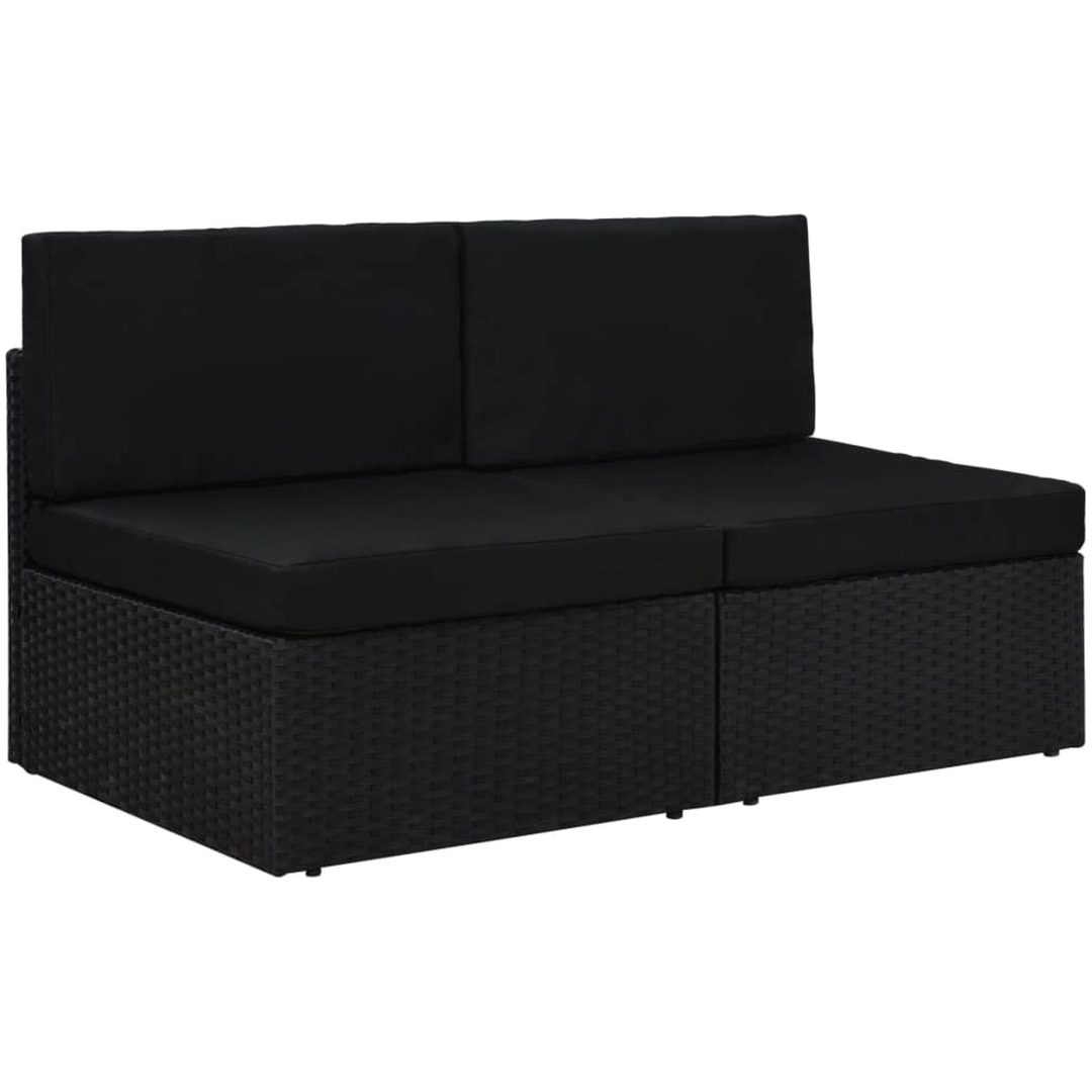 Modulsoffa 2-sits konstrotting svart vidaXL