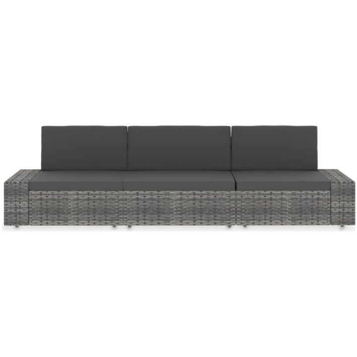 Modulsoffa 3-sits konstrotting grå vidaXL – bild 2