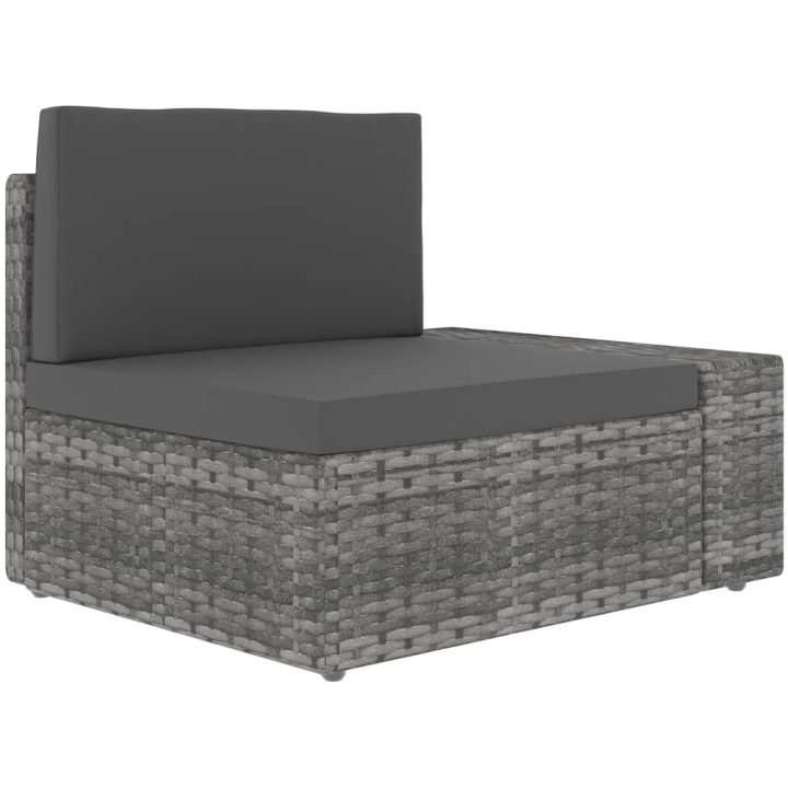 Modulsoffa 3-sits konstrotting grå vidaXL – bild 3