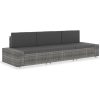 Modulsoffa 3-sits konstrotting grå vidaXL – miniatyr 1