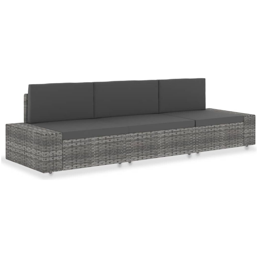 Modulsoffa 3-sits konstrotting grå vidaXL