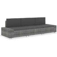 Modulsoffa 3-sits konstrotting grå vidaXL