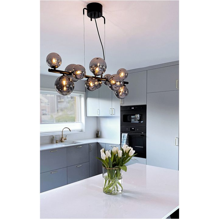 Molekyl Taklampa L85, ANETA HOME Sockel G9 Svart /Rökgrå – bild 4