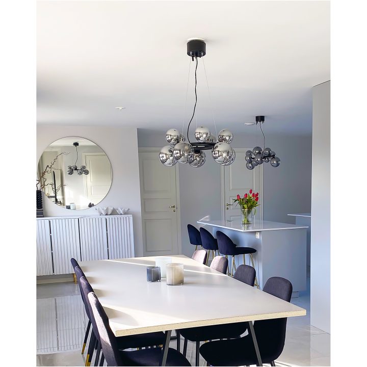 Molekyl Taklampa Rund, Svart/rök ANETA HOME Sockel G9 Svart /Rökgrå – bild 5