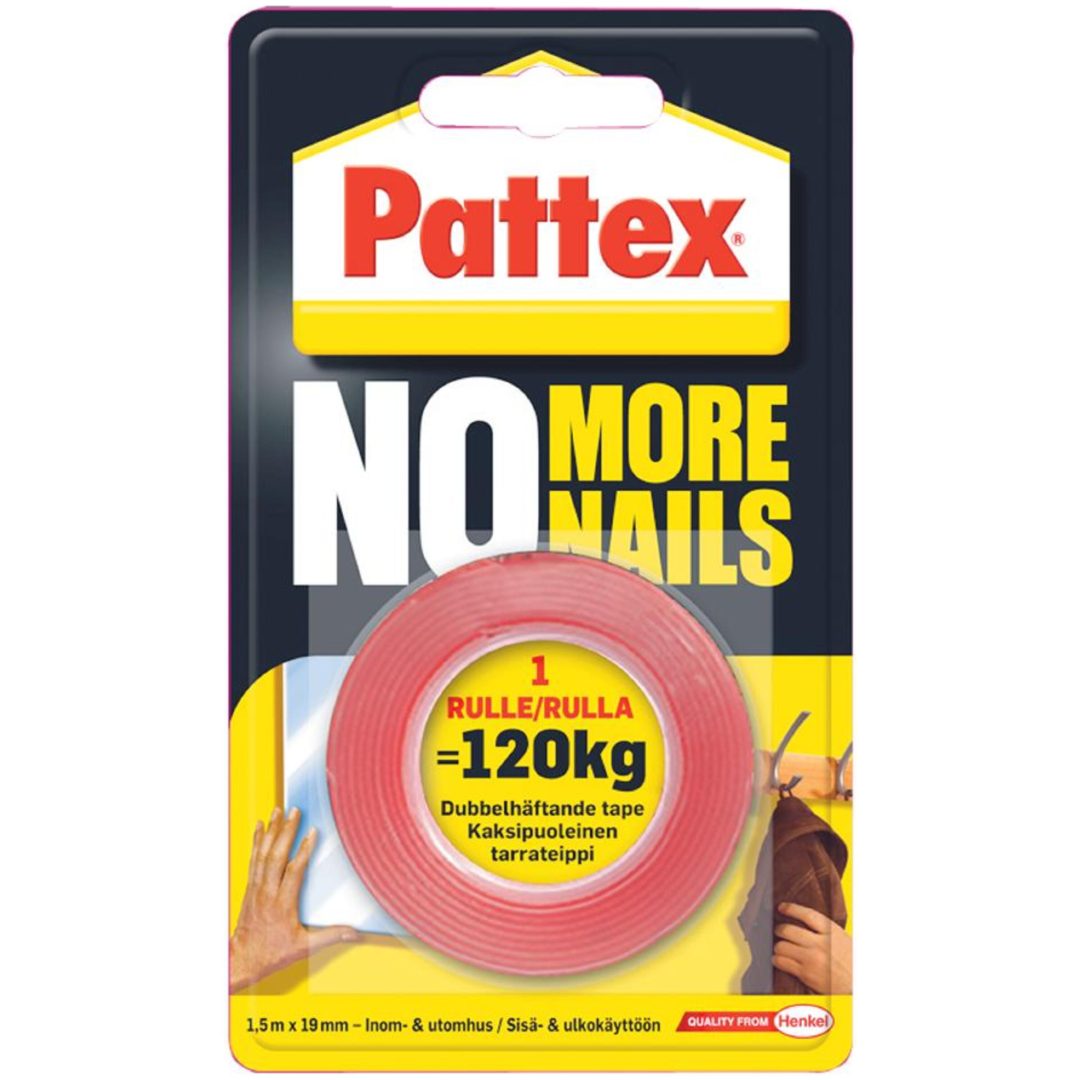 Montagetejp 120kg No More Nails PATTEX Vit L: 15 m