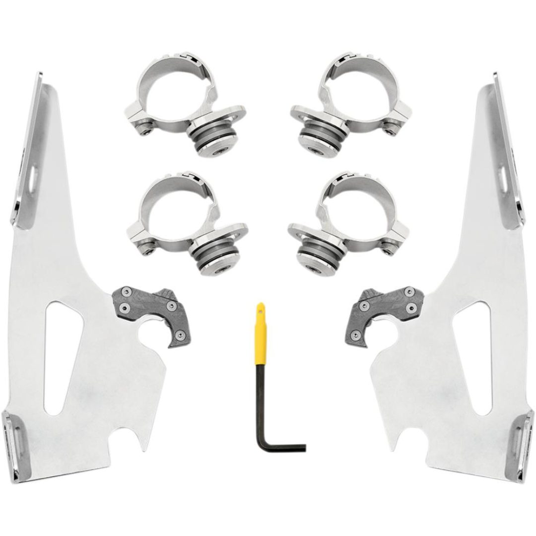 Monteringssats Vindruta Trigger-lock Komplett Polerad Silver MEMPHIS SHADES