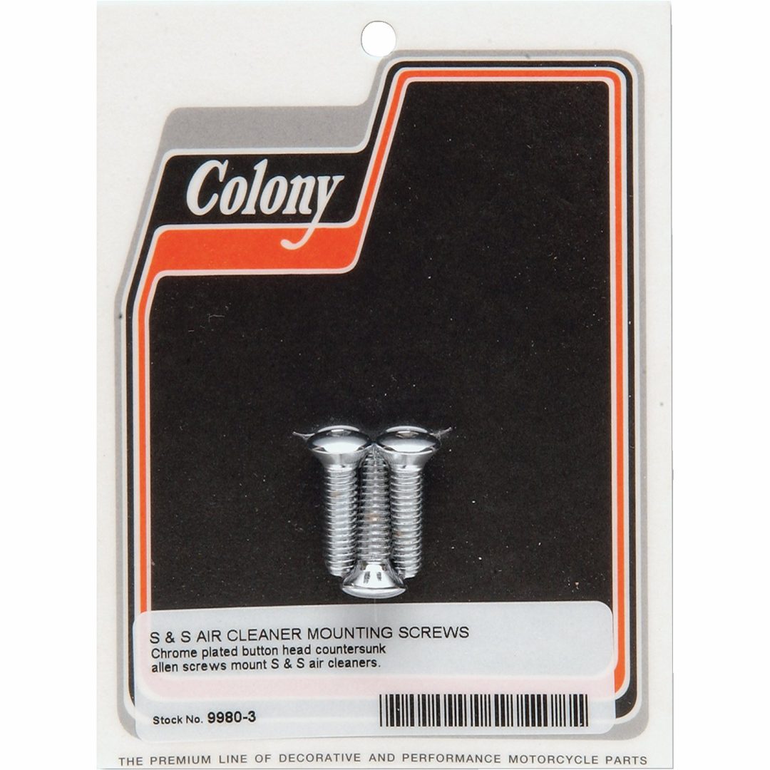 Monteringsskruvkit Luftfilterkåpa Krom COLONY