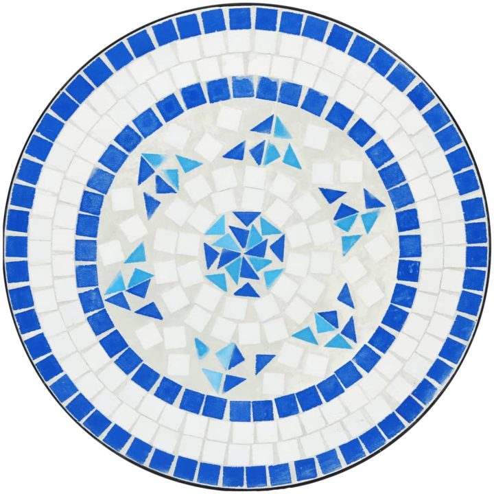Mosaikbord blå och vit järn och keramik vidaXL – bild 6