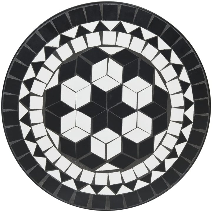 Mosaikbord svart och vit järn och keramik vidaXL – bild 6