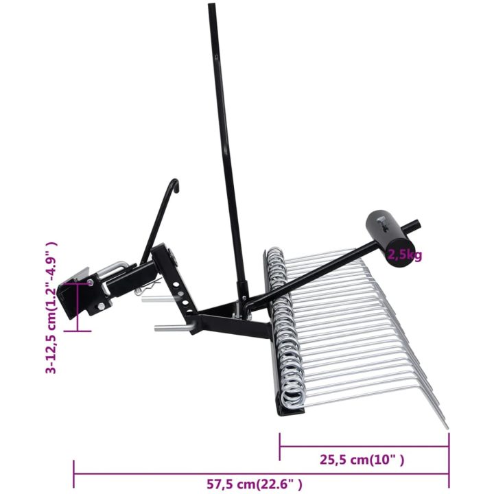 Mossrivare för åkgräsklippare 109 cm vidaXL – bild 9